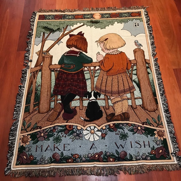 Mary Engelbreit Other - NWOT Mary Engelbreit Tapestry Fringe Throw